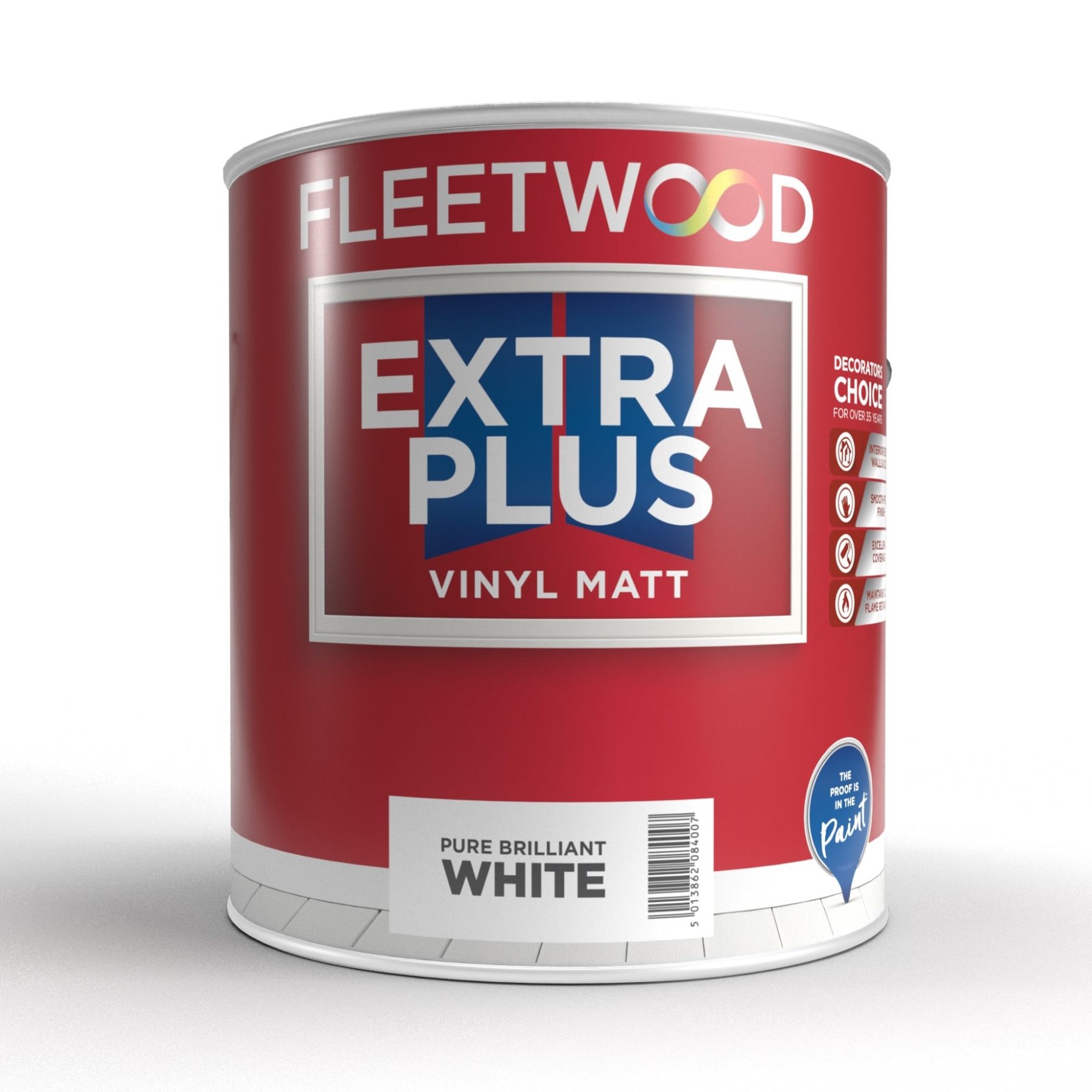 Fleetwood Extra Plus Vinyl Matt 5L White Interior Paint